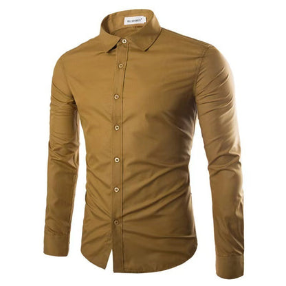Camisa de Manga Larga con Cierre Abotonado para Hombre | Ideal para Oficina y Uso Diario