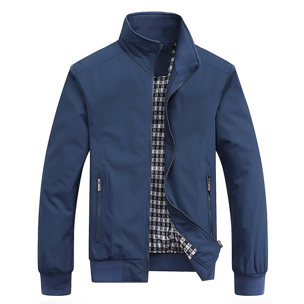 Chaqueta con Cremallera Frontal y Cuello Alto para Hombre | Ideal para Uso Diario