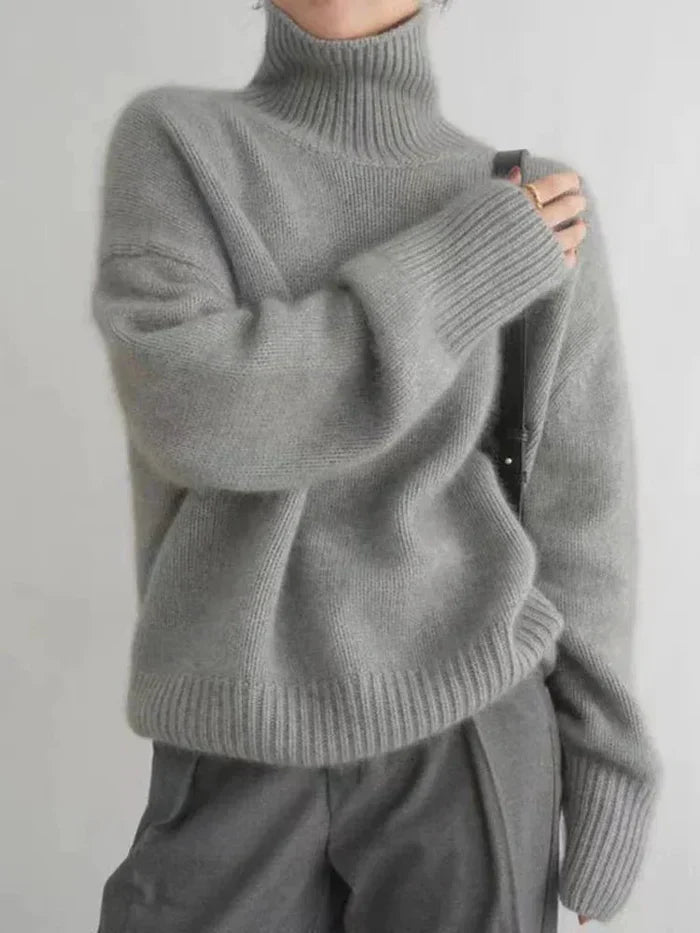 Jersey De Cuello Alto Con Corte Recto Para Mujer | Ideal Para Uso Diario