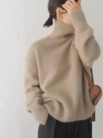 Jersey De Cuello Alto Con Corte Recto Para Mujer | Ideal Para Uso Diario