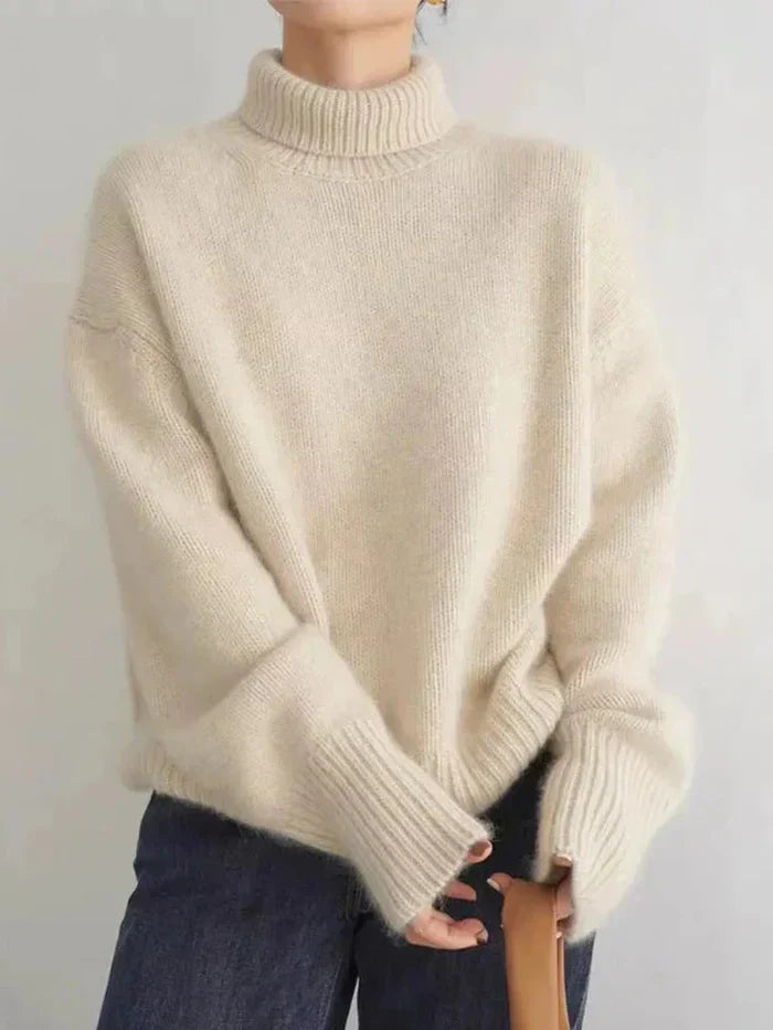 Jersey De Cuello Alto Con Corte Recto Para Mujer | Ideal Para Uso Diario