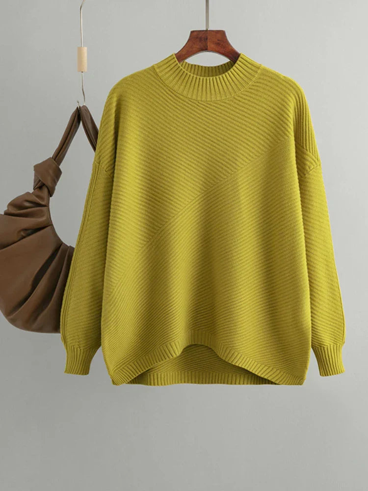 Pullover De Punto Con Textura Acanalada Para Mujer | Ideal Para Uso Diario