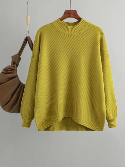 Pullover De Punto Con Textura Acanalada Para Mujer | Ideal Para Uso Diario