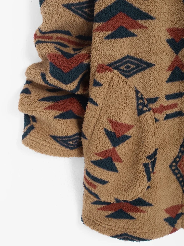 Cardigan Largo con Motivo Geométrico para Mujer | Ideal para Uso Diario en Invierno