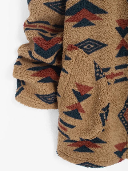 Cardigan Largo con Motivo Geométrico para Mujer | Ideal para Uso Diario en Invierno