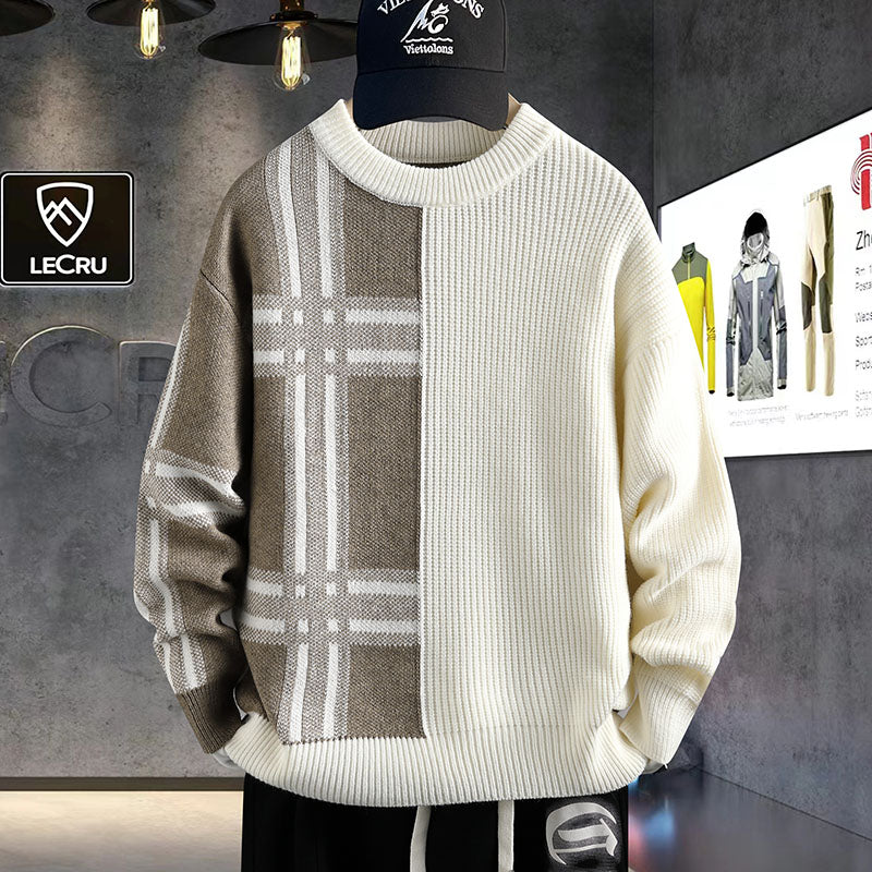 Jersey con Motivo a Cuadros y Corte Relajado para Hombre | Ideal para Uso Diario
