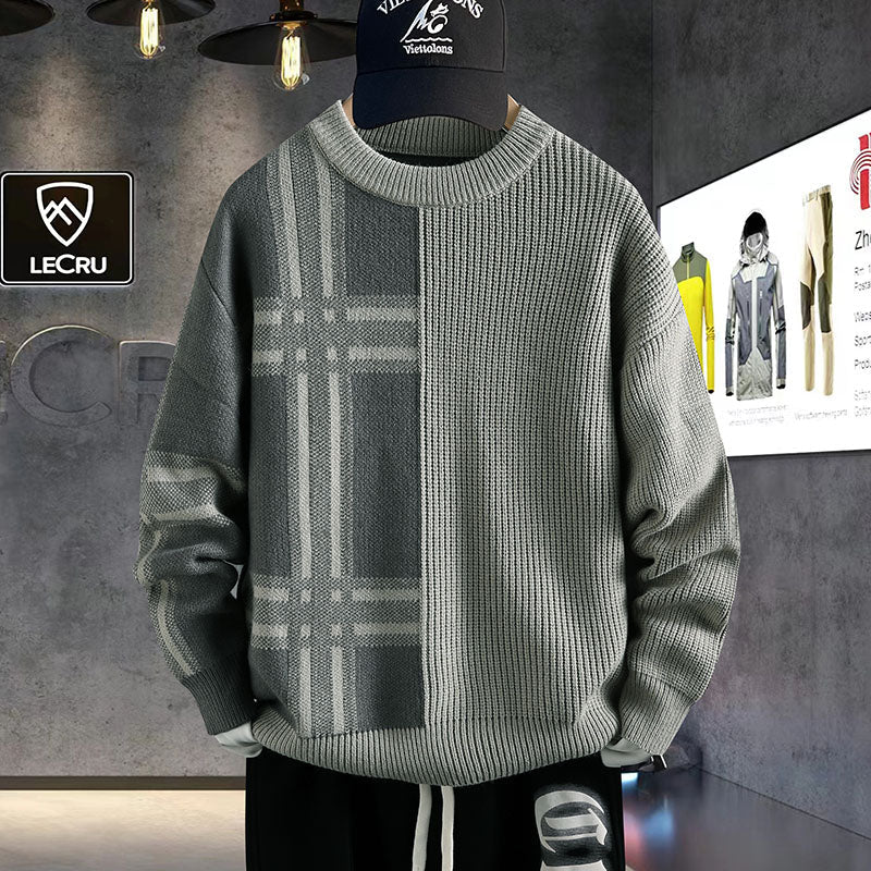 Jersey con Motivo a Cuadros y Corte Relajado para Hombre | Ideal para Uso Diario