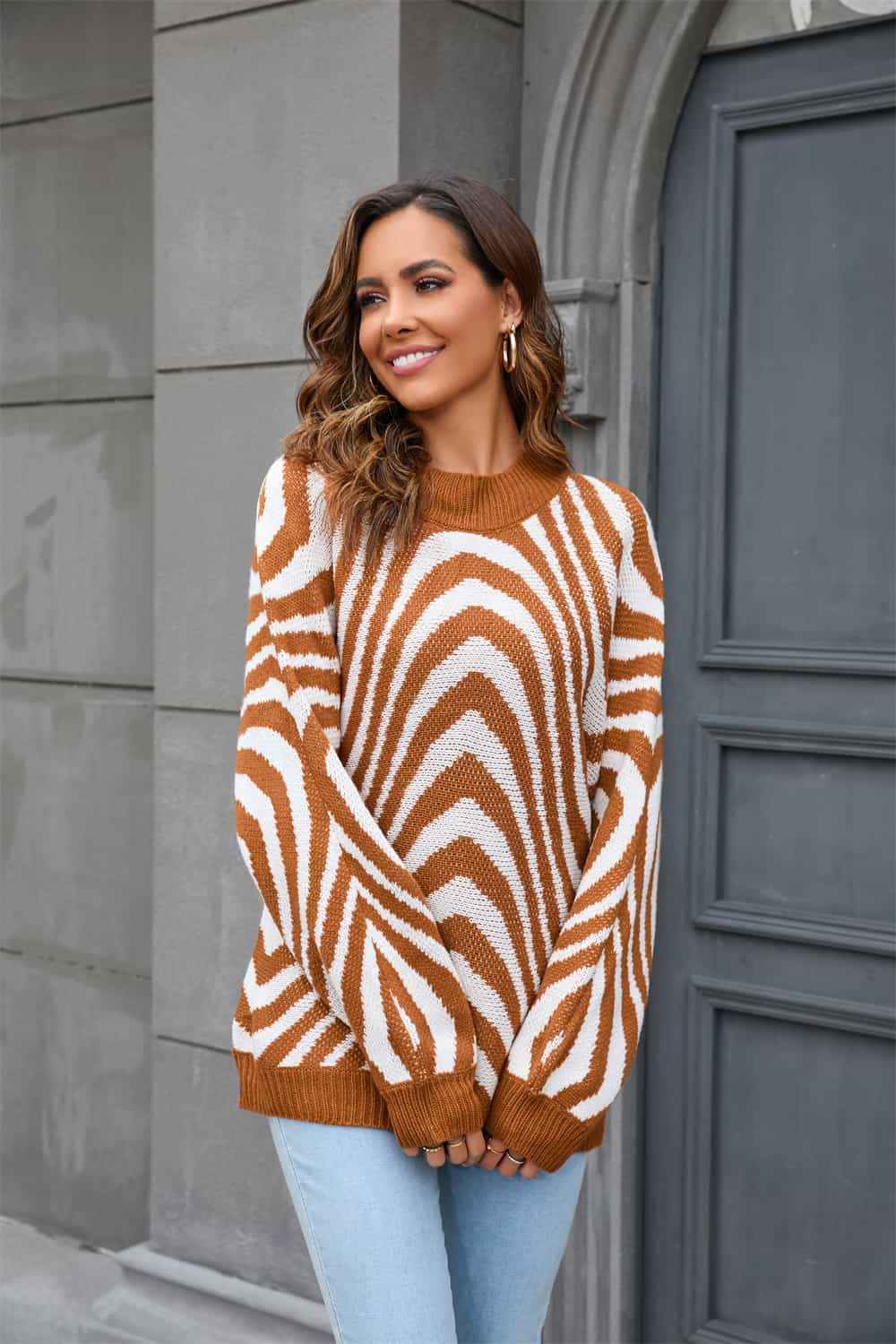 Jersey Con Cuello Redondo Y Estampado Para Mujer | Ideal Para Uso Diario