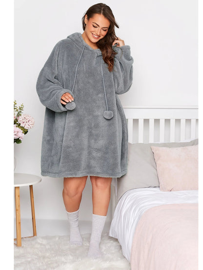 Vestido Sudadera Con Capucha Para Mujer Tallas Grandes | Ideal Para Otoño e Invierno