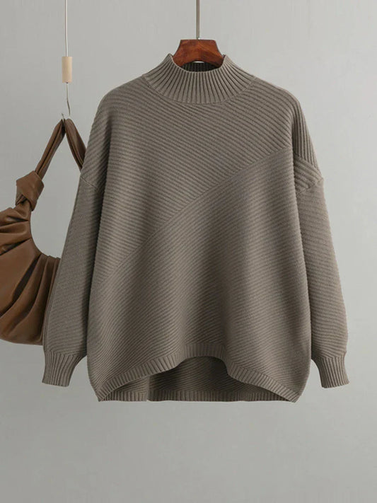 Pullover De Punto Con Textura Acanalada Para Mujer | Ideal Para Uso Diario