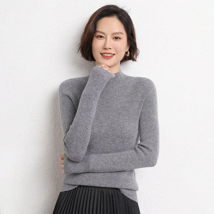 Pullover De Punto Con Cuello Semialto Para Mujer | Ideal Para Uso Diario