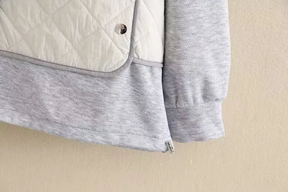 Chaqueta Acolchada con Capucha y Patrón de Rombos para Mujer en Tallas Grandes | Ideal para Invierno