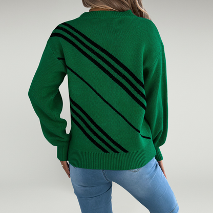 Jersey De Cuello Redondo Con Diseño De Bloques De Color Para Adultos | Ideal Para Invierno Y Uso Casual