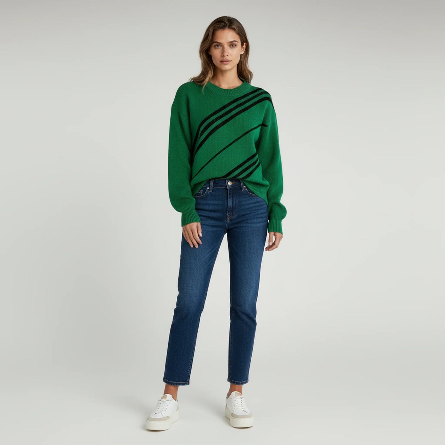 Jersey De Cuello Redondo Con Diseño De Bloques De Color Para Adultos | Ideal Para Invierno Y Uso Casual