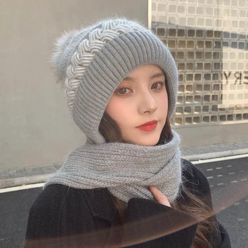 Conjunto de Gorro y Bufanda con Talla Extensible para Mujer | Ideal para Actividades de Invierno