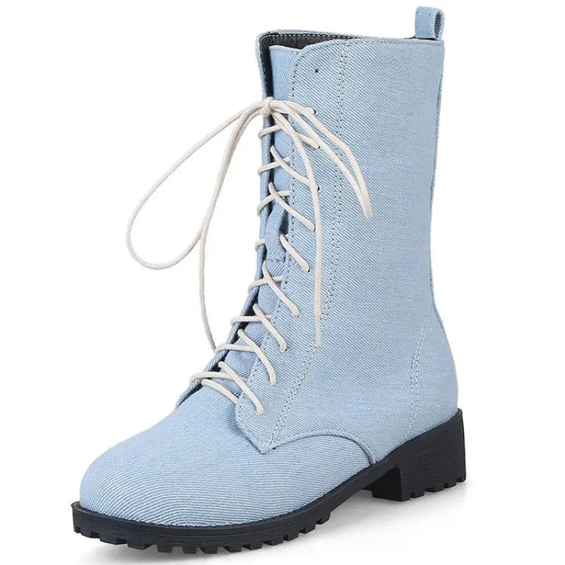 Botines Con Cordones Y Tacón Bajo Para Mujer | Ideal Para Uso Diario Y Trabajo