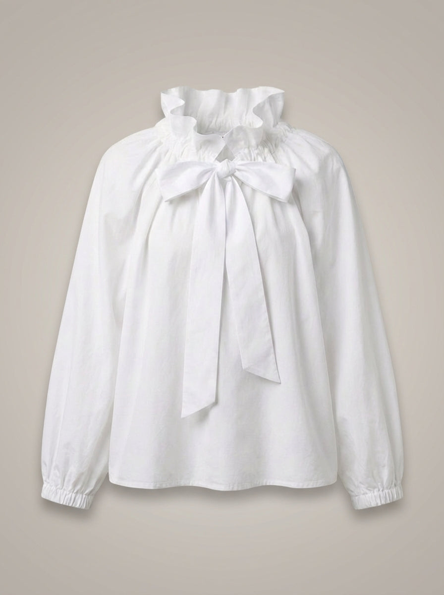 Blusa Ajustada Con Motivo De Cuadros Y Cuello Con Lazo Para Mujer | Ideal Para Uso Diario Y Profesional