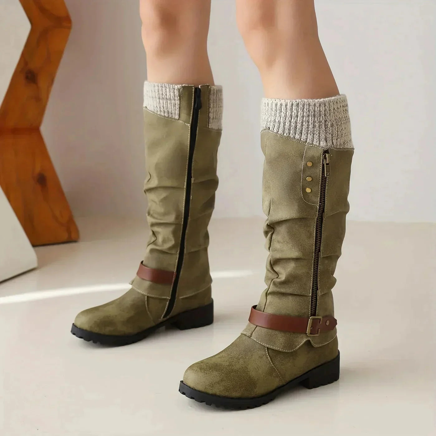 Botas Altas Con Tacón Bajo Para Mujer | Ideal Para Otoño E Invierno