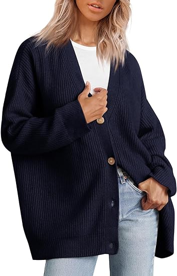 Cárdigan Ligero con Escote en V y Cierre de Botones para Mujer | Ideal para Uso Diario y Superposición