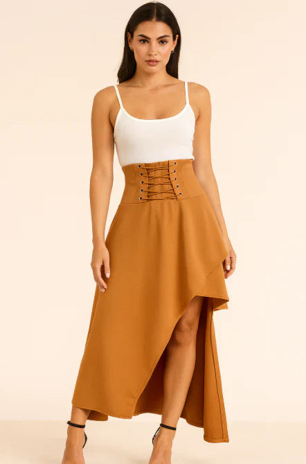 Falda Midi con Cintura Elástica para Mujer | Ideal para Uso Diario o Eventos