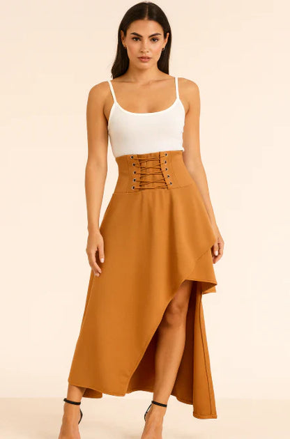 Falda Midi con Cintura Elástica para Mujer | Ideal para Uso Diario o Eventos