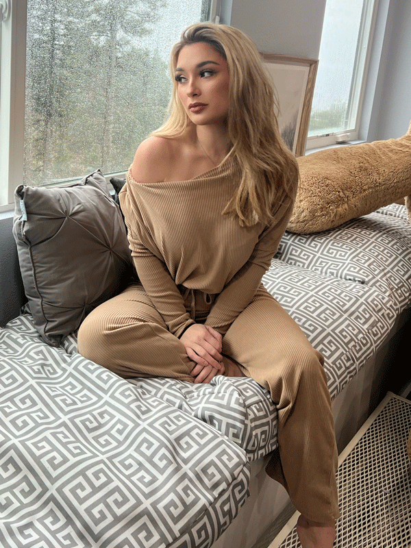 Conjunto de Dos Piezas con Top Off-Shoulder y Prenda a Juego para Mujer | Ideal para Uso Diario o Salidas Informales