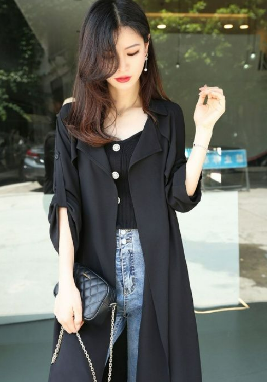 Trench Coat Largo con Diseño Cruzado y Cinturón Ajustable para Mujer | Ideal para Uso Diario y Ocasiones Semi-Formales