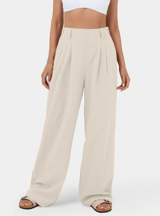 Pantalón de Talle Ajustado con Piernas Anchas para Mujer | Ideal para Oficina o Salidas Informales