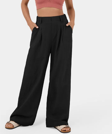 Pantalón de Talle Ajustado con Piernas Anchas para Mujer | Ideal para Oficina o Salidas Informales