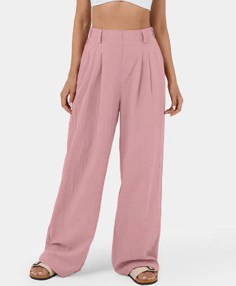 Pantalón de Talle Ajustado con Piernas Anchas para Mujer | Ideal para Oficina o Salidas Informales