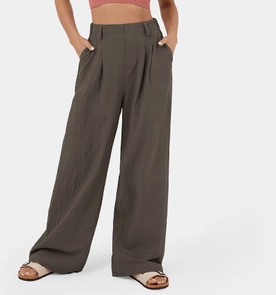 Pantalón de Talle Ajustado con Piernas Anchas para Mujer | Ideal para Oficina o Salidas Informales
