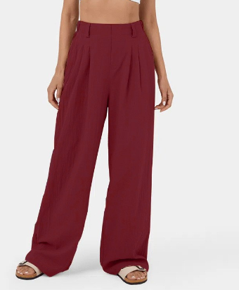 Pantalón de Talle Ajustado con Piernas Anchas para Mujer | Ideal para Oficina o Salidas Informales