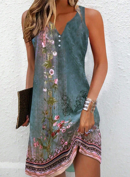 Vestido Midi Con Corte Asimétrico Y Estampado Abstracto Para Mujer | Ideal Para Uso Diario Y Eventos Informales