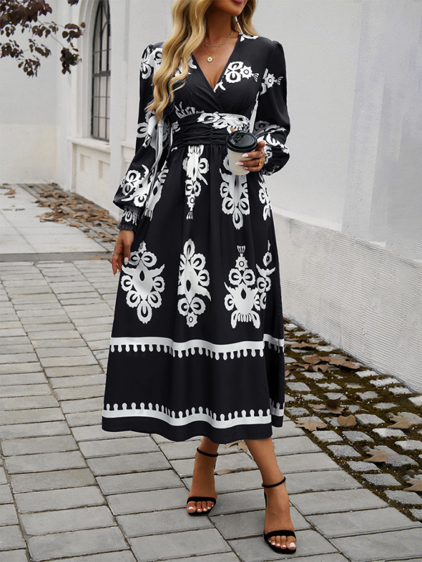 Vestido Midi Con Corte Ajustado A La Cintura Y Escote Cruzado En V Para Mujer | Ideal Para Uso Diario Y Salidas Urbanas