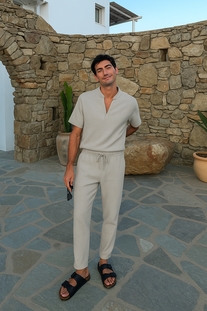 Conjunto De Ropa Dos Piezas Con Cuello Alto Y Pantalón Ajustado Para Adultos | Ideal Para Uso Diario
