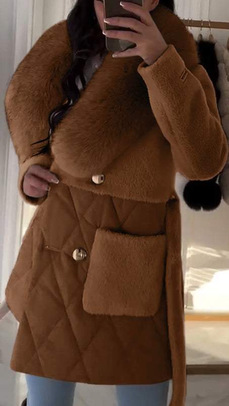 Abrigo con Cuello Suave Y Corte Recto para Mujer | Ideal para Días Fríos