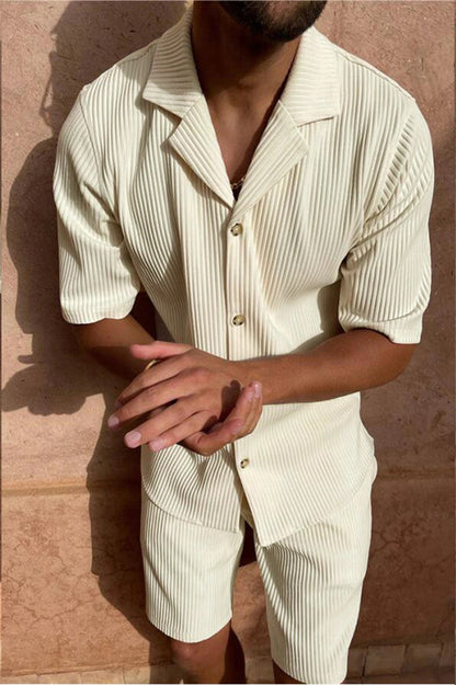 Conjunto De Dos Piezas Para Hombre Con Camisa De Manga Corta Y Short | Ideal Para Días Calurosos