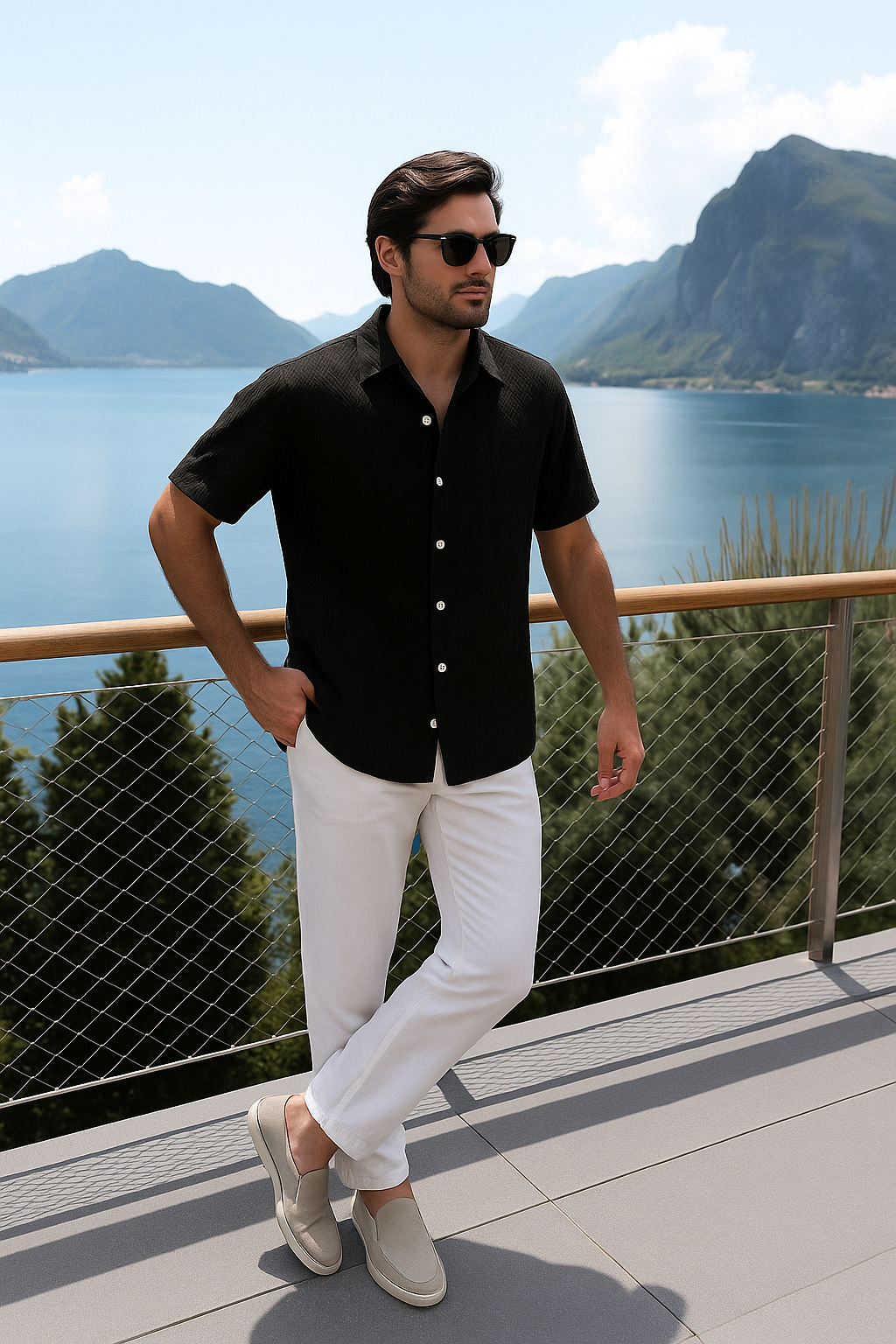 Conjunto De Ropa Con Camisa De Manga Corta Y Pantalón Largo Para Adultos | Ideal Para Uso Diario