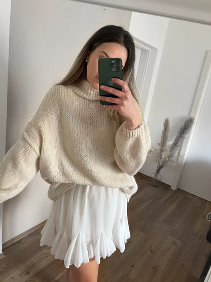 Sweater Con Cuello Alto Y Ajuste Amplio Para Mujer | Ideal Para Otoño E Invierno