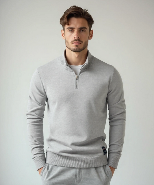 Jersey Con Medio Cierre Y Cuello Alto Para Hombre | Ideal Para Uso Diario