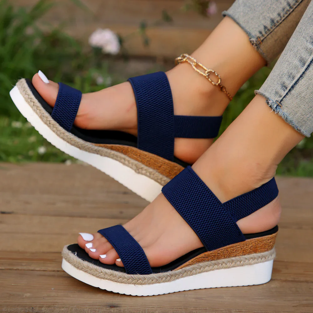 Sandalias Abiertas con Correa Ajustable al Tobillo para Mujer | Ideales para Uso Diario en Verano