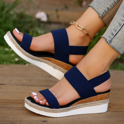 Sandalias Abiertas con Correa Ajustable al Tobillo para Mujer | Ideales para Uso Diario en Verano