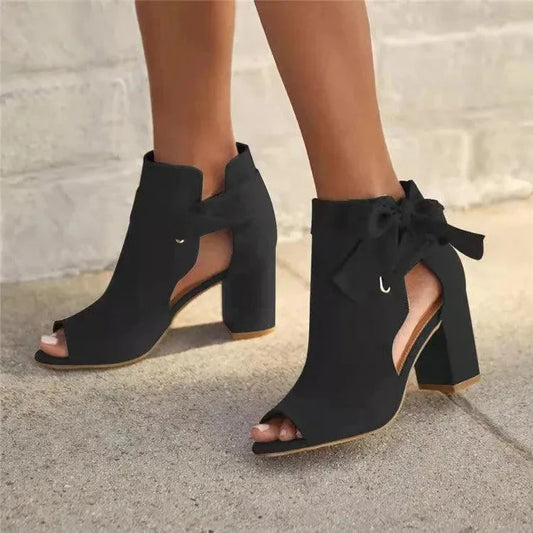 Sandalias de Tacón con Detalle de Lazo Lateral para Mujer | Ideal para Eventos y Uso Diario