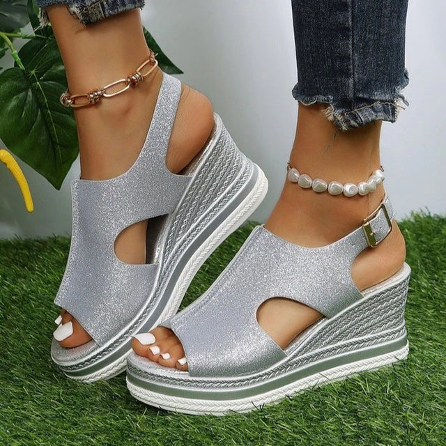 Sandalias de Plataforma con Correa al Tobillo para Mujer | Ideales para Uso Diario en Verano