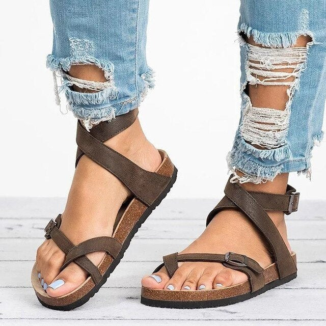Sandalias Planas con Hebilla para Mujer | Ideales para Uso Diario en Climas Cálidos