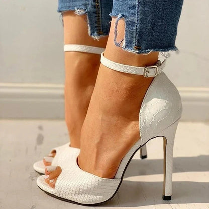 Sandalias Con Correa Al Tobillo Y Tacón Fino Alto Para Mujer | Ideal Para Eventos Y Uso Nocturno