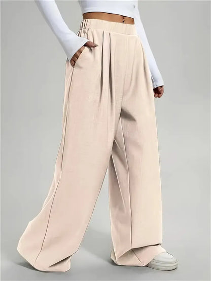 Pantalón de Talle Alto con Piernas Anchas para Mujer | Ideal para Uso Diario o Salidas Informales