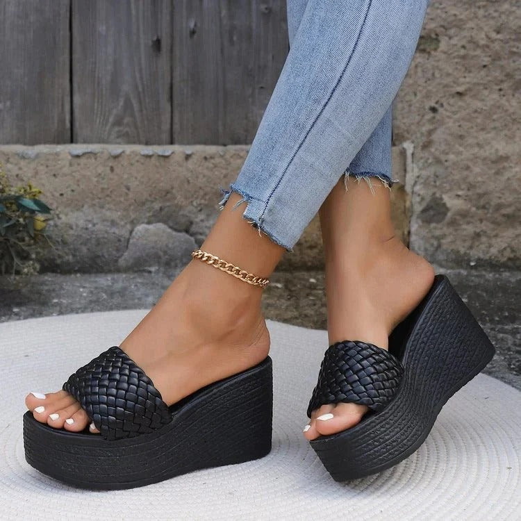 Mules con Cuña y Banda Ancha para Mujer | Ideales para Uso Diario en Verano