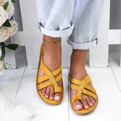 Sandalias Abiertas con Tiras Cruzadas para Mujer | Ideales para Uso Diario en Verano