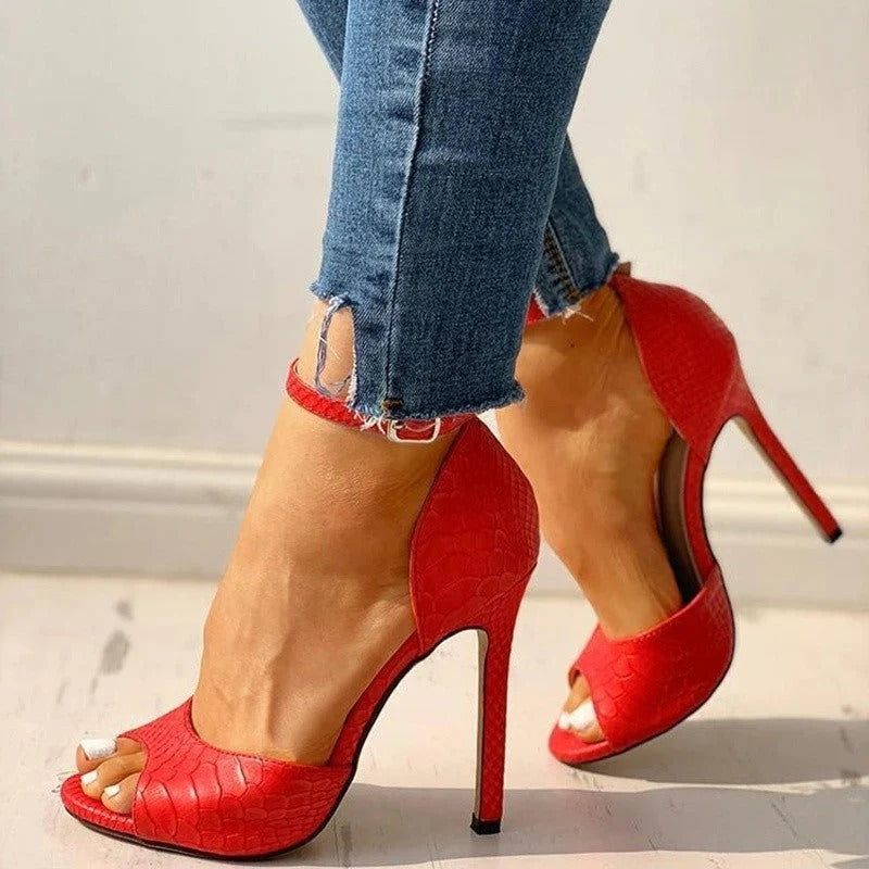 Sandalias Con Correa Al Tobillo Y Tacón Fino Alto Para Mujer | Ideal Para Eventos Y Uso Nocturno